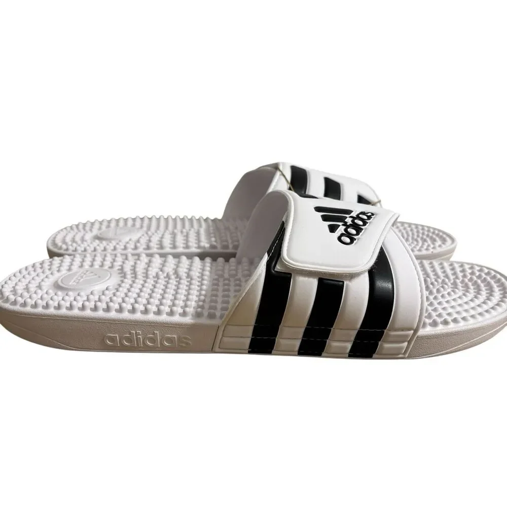Adidas Adissage Slides Men’s Sz 16 White Sandals Athletic NEW